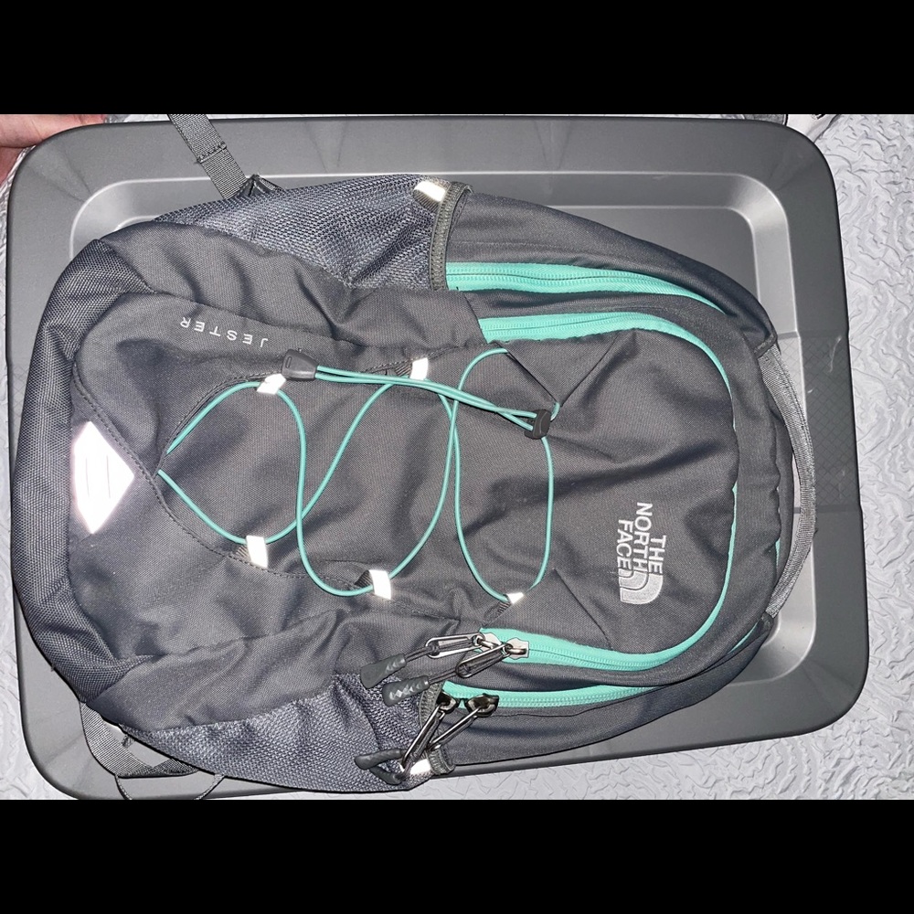 NORTHFACE teal and grey jester backpack